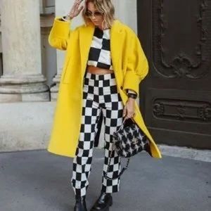 Zara black and white checkered pants 🏁